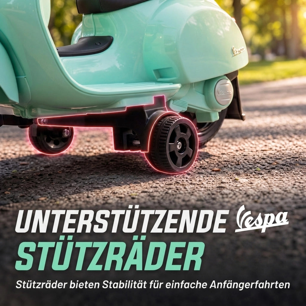 Elektro Motorrad Kinder Mini Vespa GTS 6V Elektromotorrad Grün