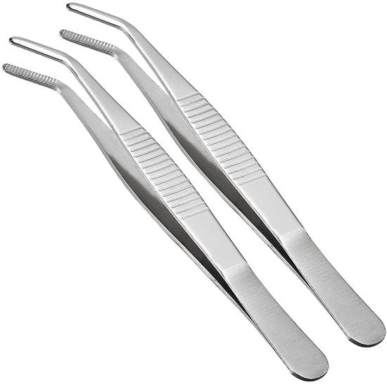 Pincetta 13 cm - Biforcata/tip pincetta - Acciaio inossidabile - Multifunzionale - Per cucinare/grillare/cottura - Precisazione e presa - Pincetta da cucina