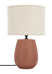 Lampada da Tavolo con Base in Ceramica e Paralume in Lino - MEI-HSUAN