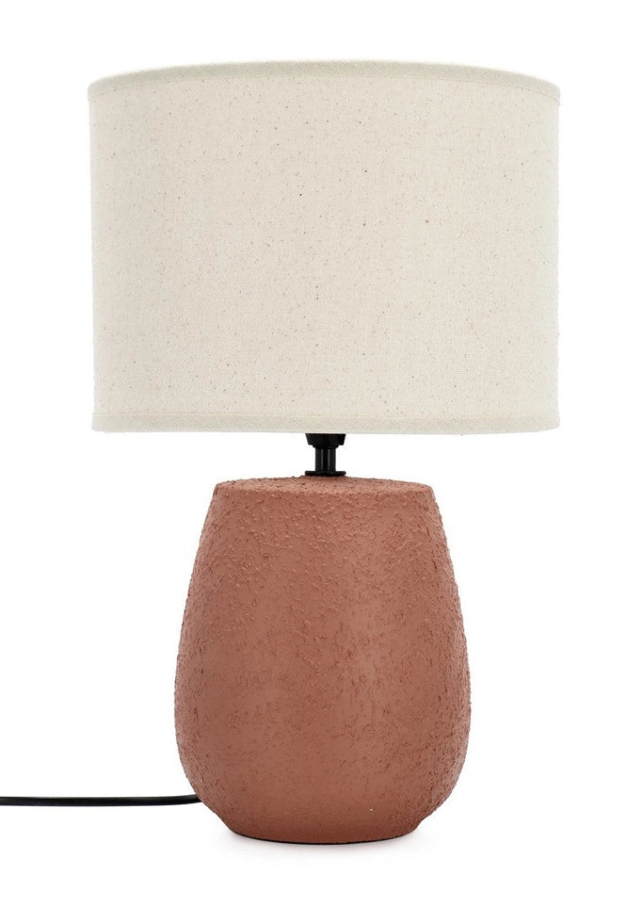 Lampada da Tavolo con Base in Ceramica e Paralume in Lino - MEI-HSUAN
