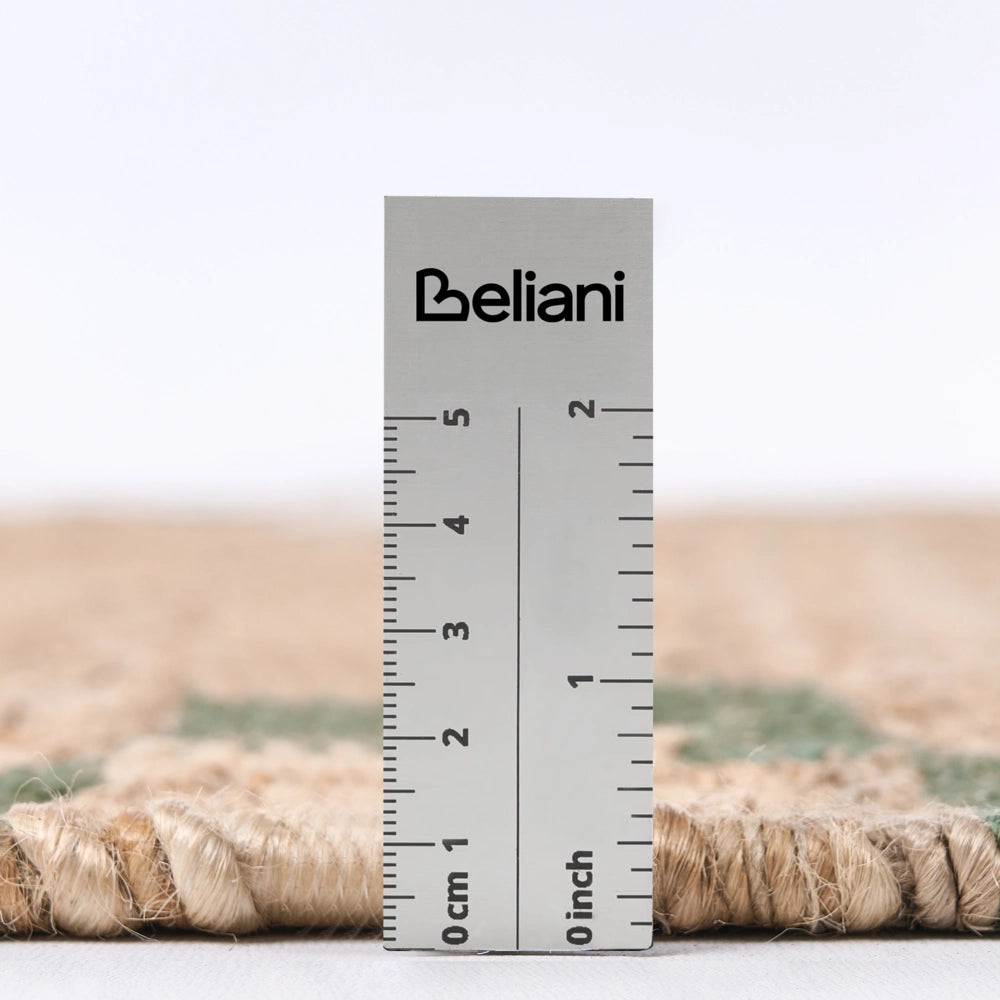 Tappeto beige e verde in cotone e iuta 160 x 230 cm Rettangolare Tessuto Stile rustico Soggiorno Camera da letto Bordo a scacchi