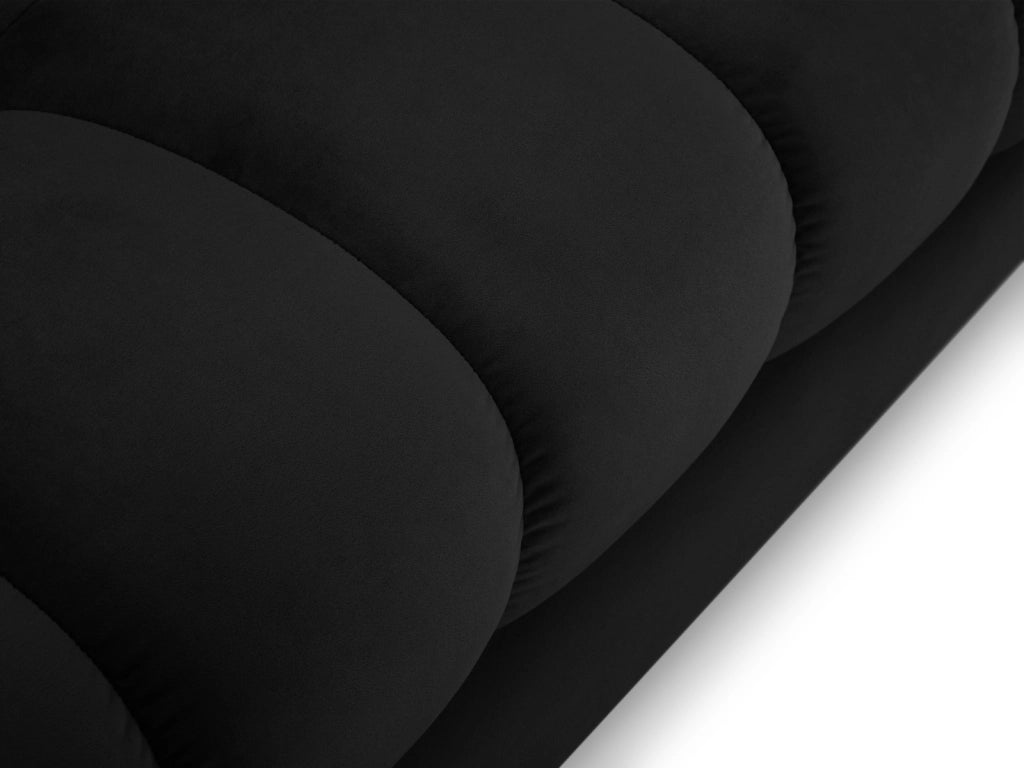 Cosmopolitan Design - Divano angolare sinistro "Bali" 5 posti in velluto nero 
