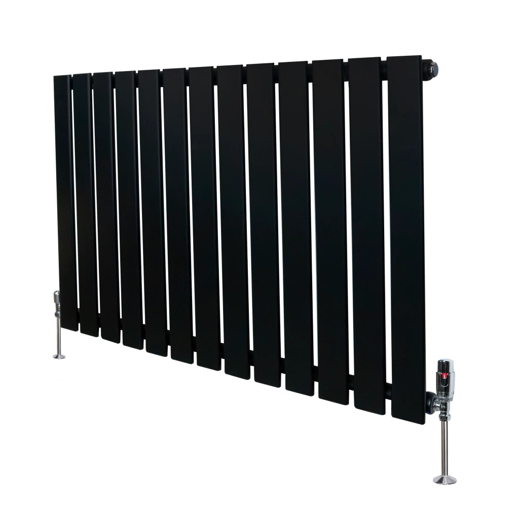 Radiatore Orizzontale 600 x 910 mm con Valvole TRV Nero