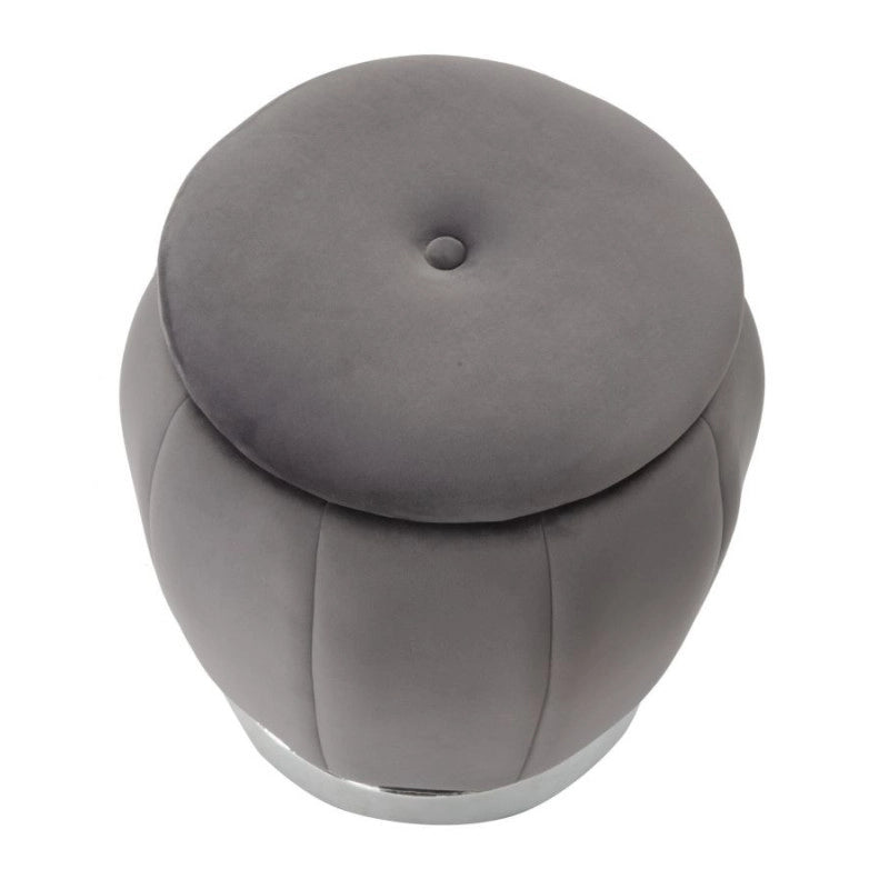 Puff/contenitore Paris Grigio/silver cm ø 43x43