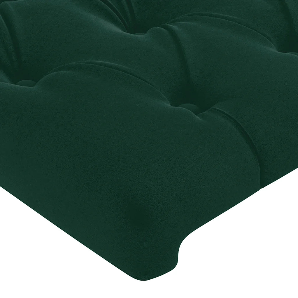 Testiera a LED Verde Scuro 90x7x118/128cm in Velluto 3122799