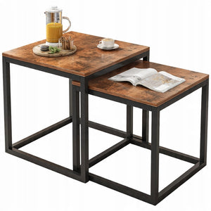 Set 2 Tavolini da Salotto Marrone 55/52/50 cm