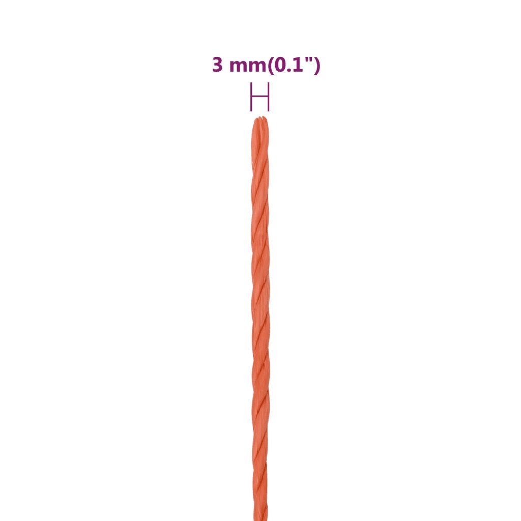 Corda da Lavoro Arancione 3 mm 50 m in Polipropilene 152919