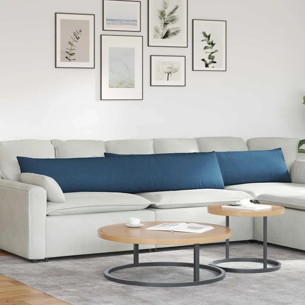 Cuscini da Divano 2 pz | Cuscini per sedie Blu 200 x 40 cm Tessuto