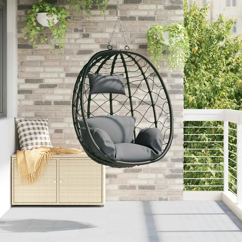 Sedia uovo sospesa Antracite 91,5 x 54,5 x 107 cm polyrattan 42003844