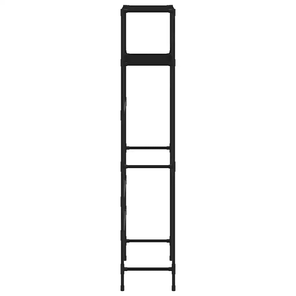 Rastrelliera per Bagno a 2 Livelli Nera 53,5x28x143 cm Ferro 343133