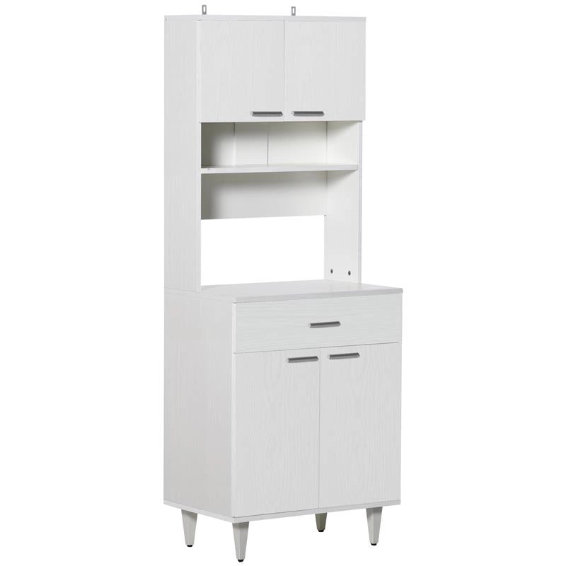 CREDENZA ALTA DA CUCINA MADIA CLASSICA BIANCA IN LEGNO