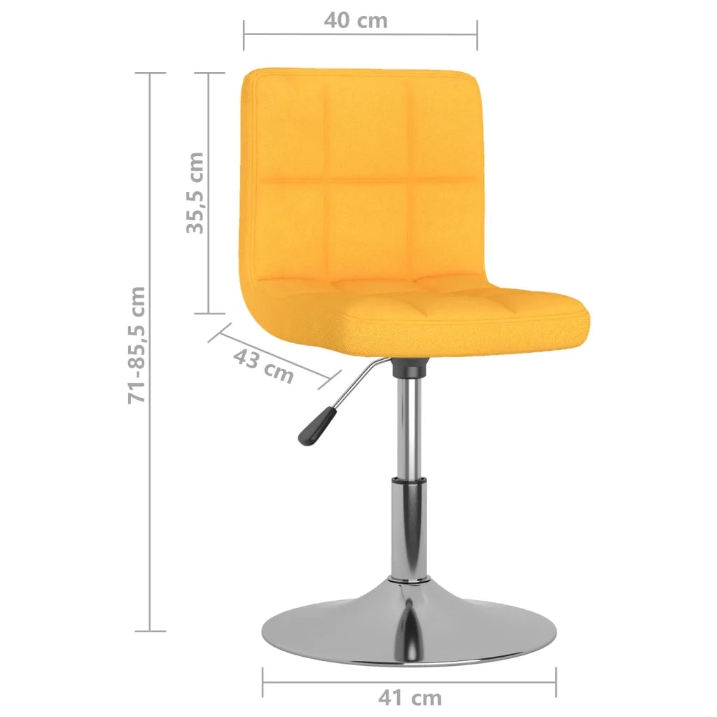 Sedie da Pranzo Girevoli 4 pz Gialle in Tessuto 3087455