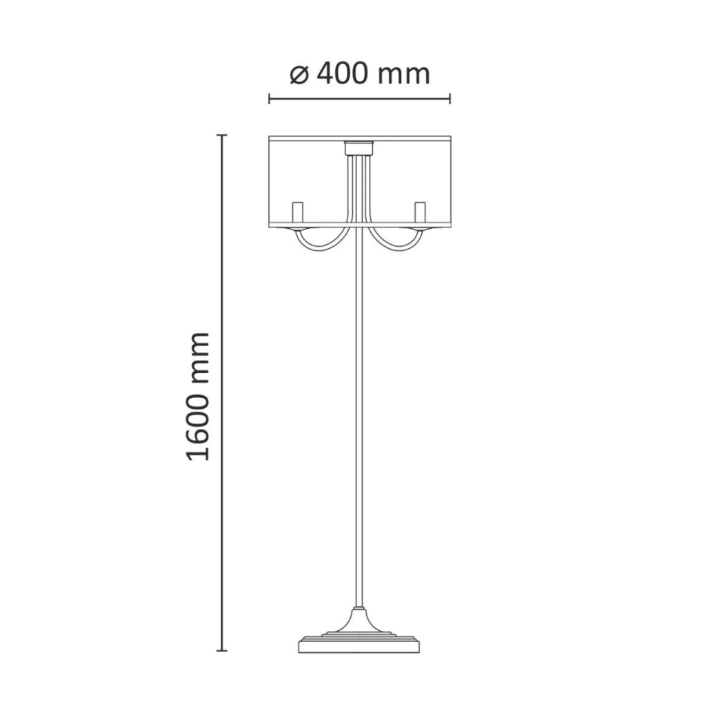 Lampada da terra nera SOHO 3xE14 acciaio Polux 310880