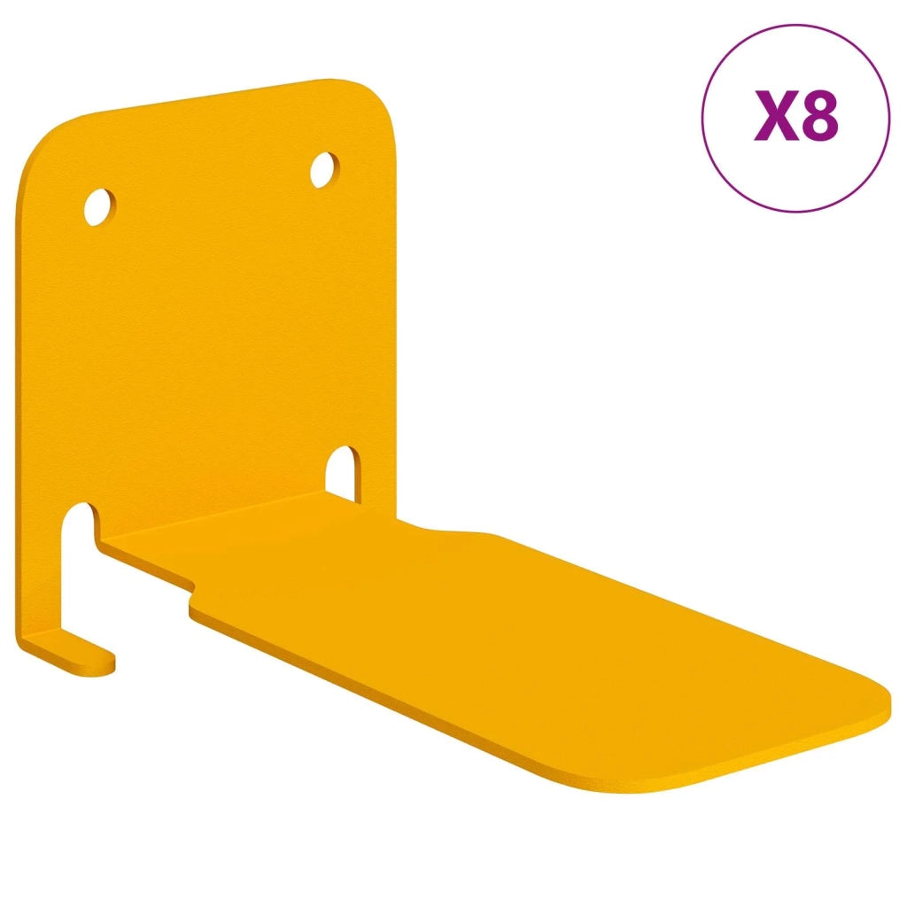 8 pz Mensola | Ripiano | Scaffale sospesa Giallo senape 6 x 10,8 x 6,6 cm