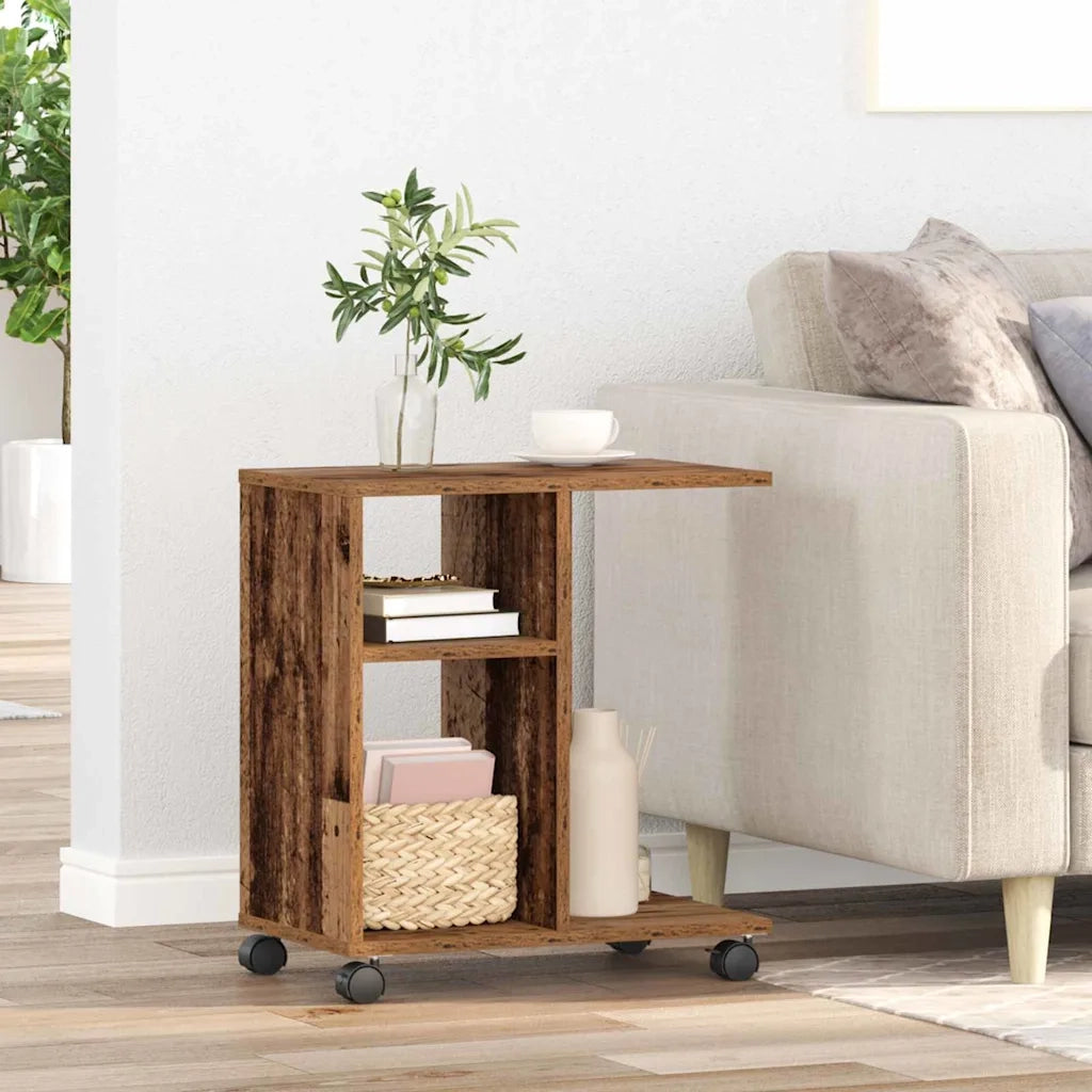 Tavolo da Finestra con ruota Legno vecchio 50 x 30 x 55 cm 869144