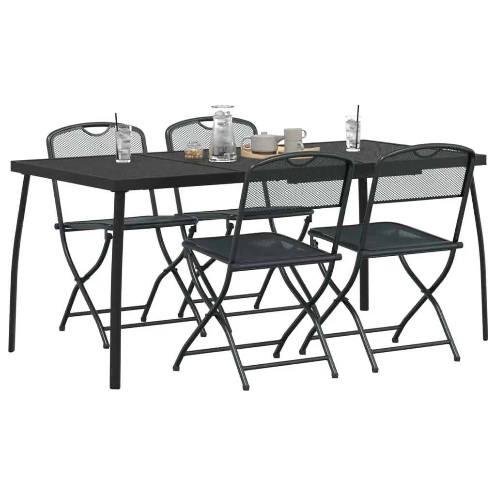 Set di Mobili da Esterno 5 pz Antracite Ferro e Acciaio 3422897