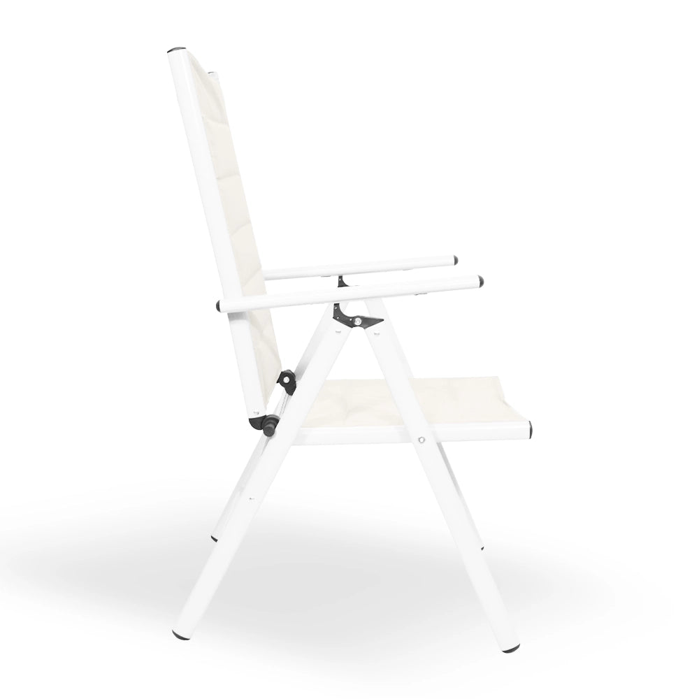 Sedia sdraio Erica in alluminio reclinabile in textilene bianco latte