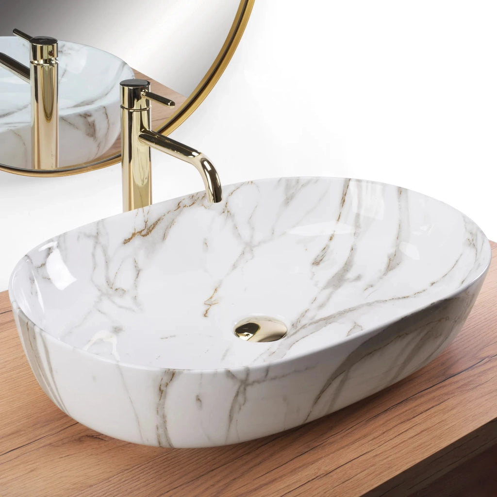 Lavabo Da Appoggio Rea Cleo 61 Shiny Aiax