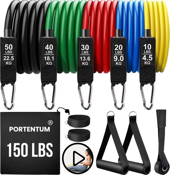 Resistenze elastiche per yoga, ginnastica, Crossfit, Pilates, elastici per allenamento a casa, con singolo e maniglia.