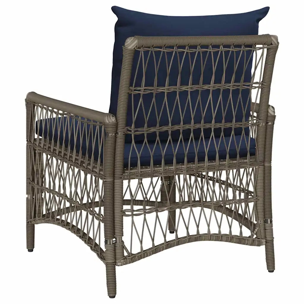 Sedia da Giardino | Sedie da Esterno con cuscino Grigio 73 x 61 x 77 cm polyrattan