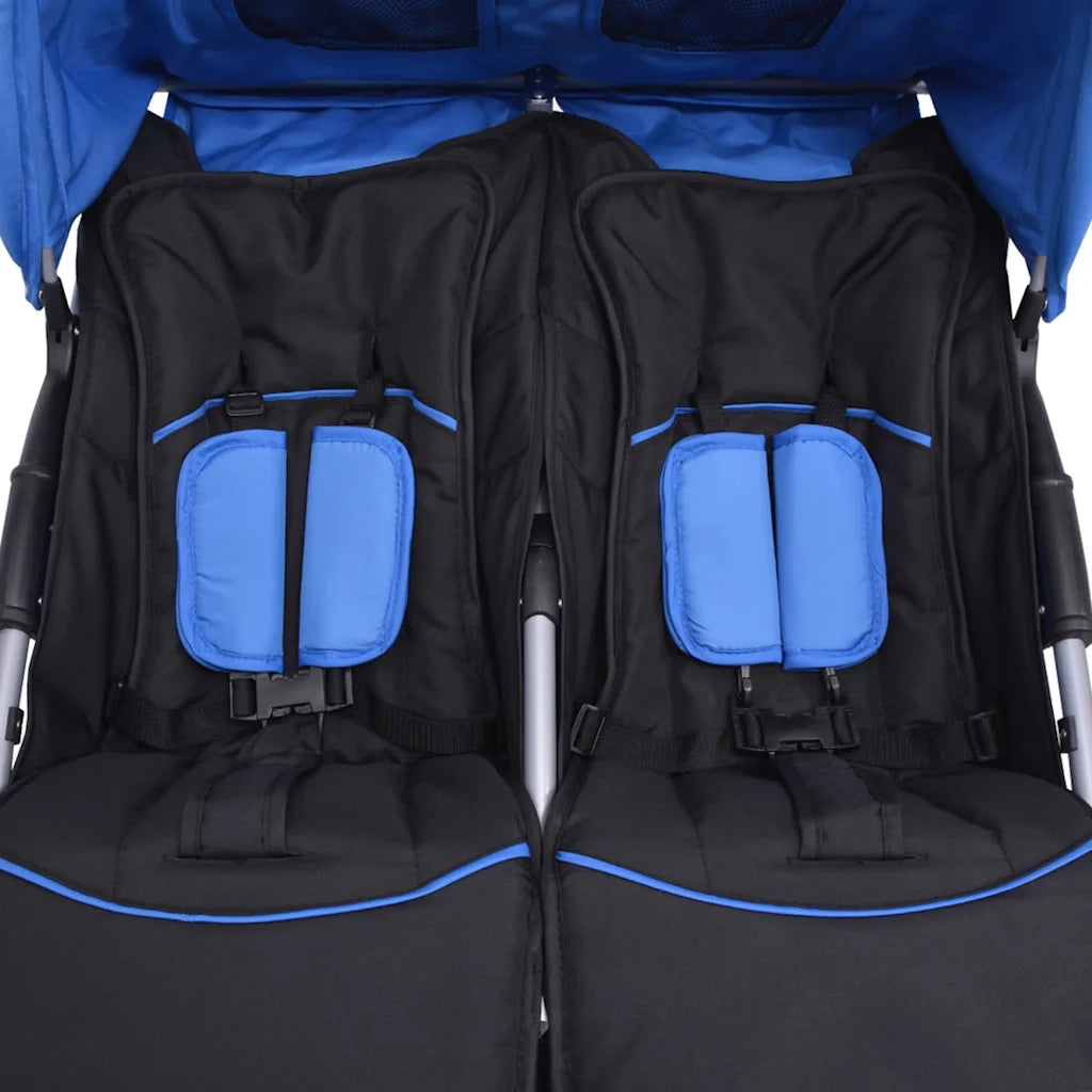 Passeggino Gemellare in Acciaio Blu e Nero CFW1332296