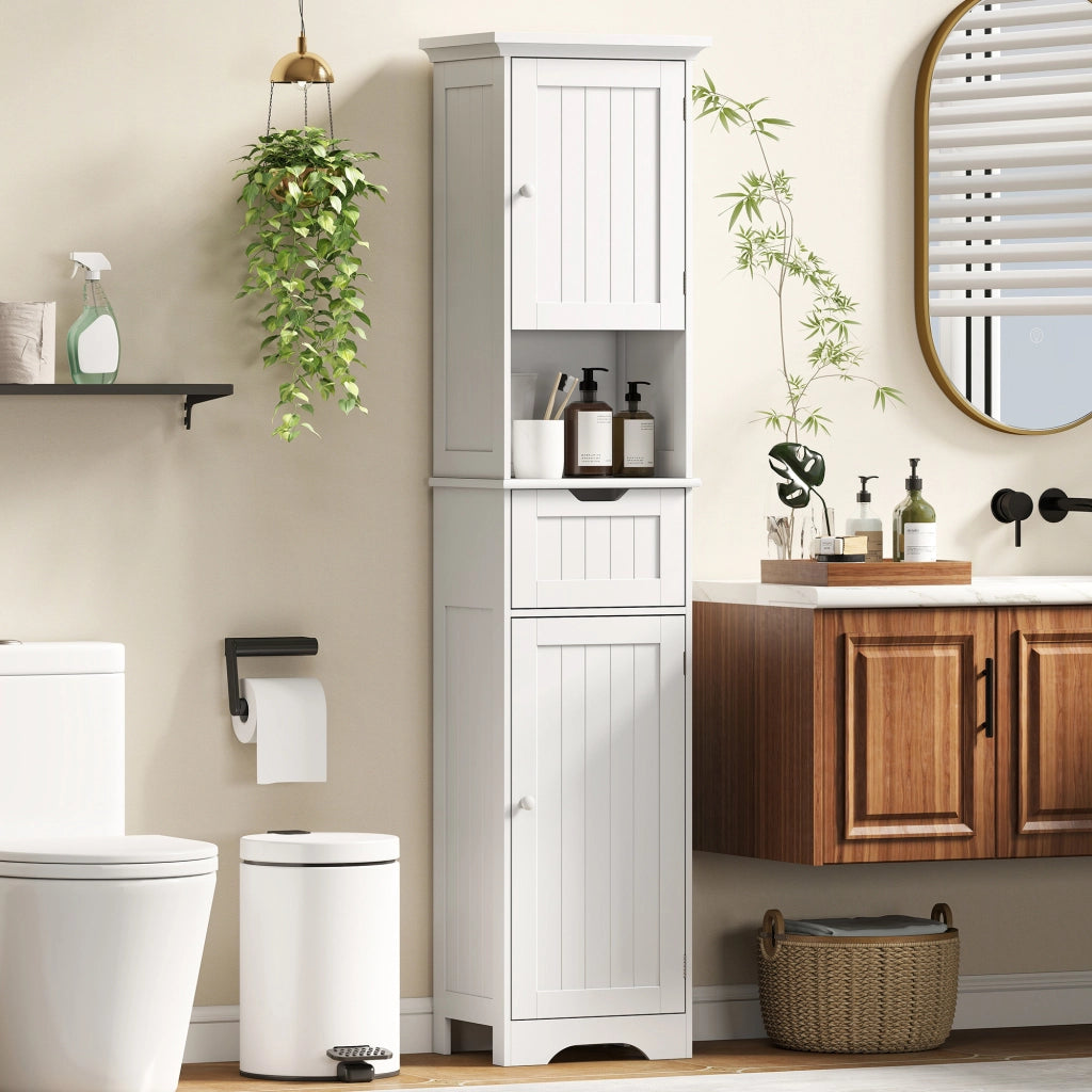 Colonna Bagno con LED ¨C Zephmum ¨C Bianco 40x30x170 cm