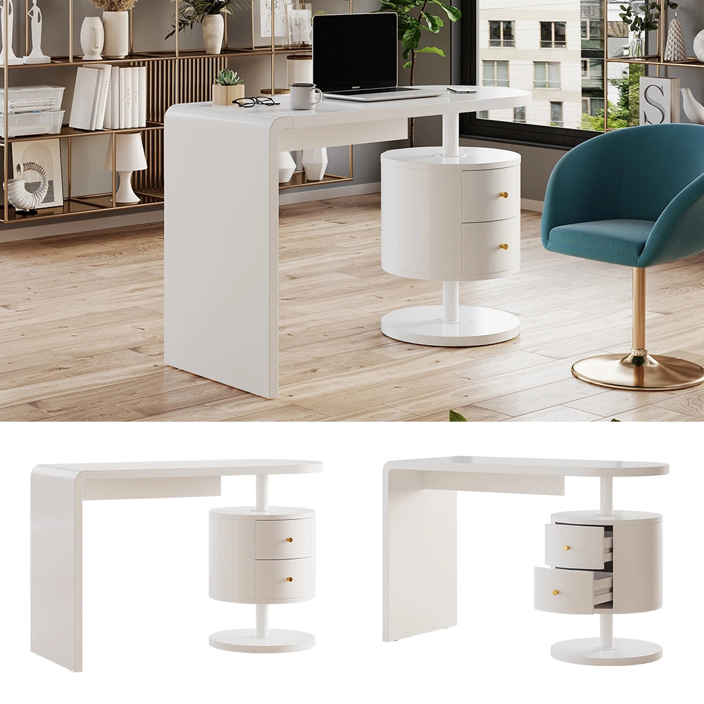 Vicco Scrivania Bianco lucido 120 x 50 cm con 2 cassetti