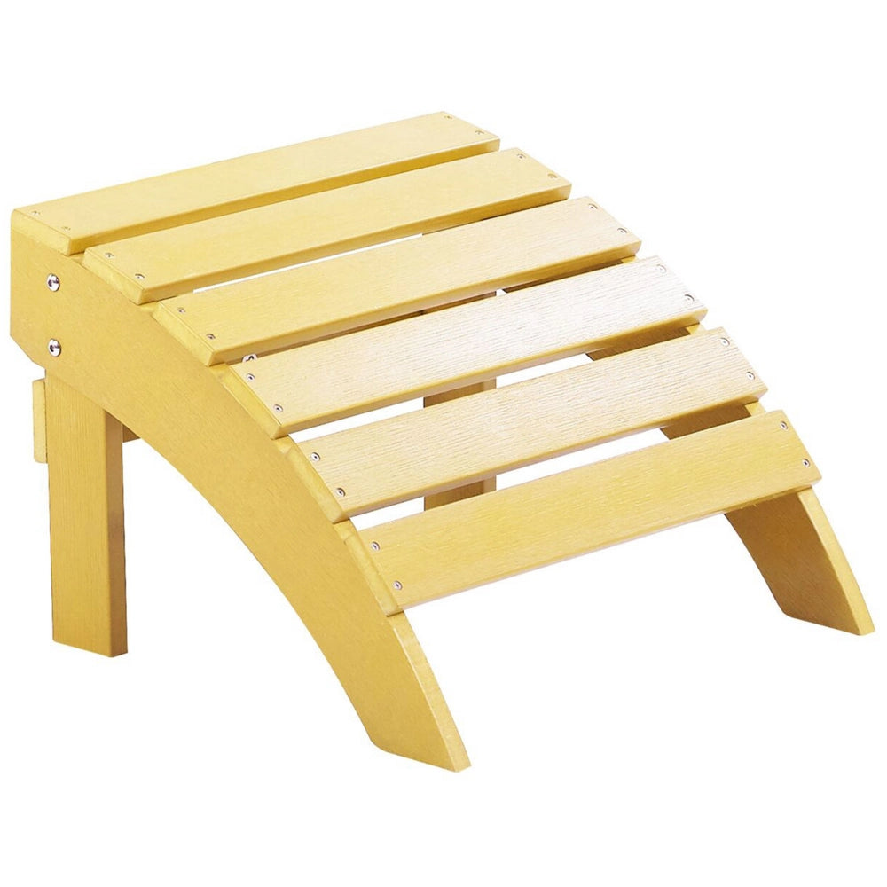 Poggiapiedi da giardino in plastica gialla in legno resistente agli agenti atmosferici a doghe in stile moderno