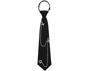 Cravatta in tessuto elastico - Nero - Cravatta donna - Cravatta lunga - Cravatta di sicurezza - Materiale in poliestere resistente - Cravatta donna