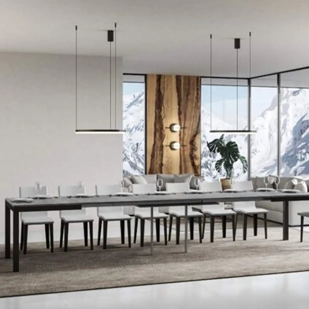 Tavolo allungabile 160/420x90 cm Everyday Evolution colore cemento telaio e gambe antracite