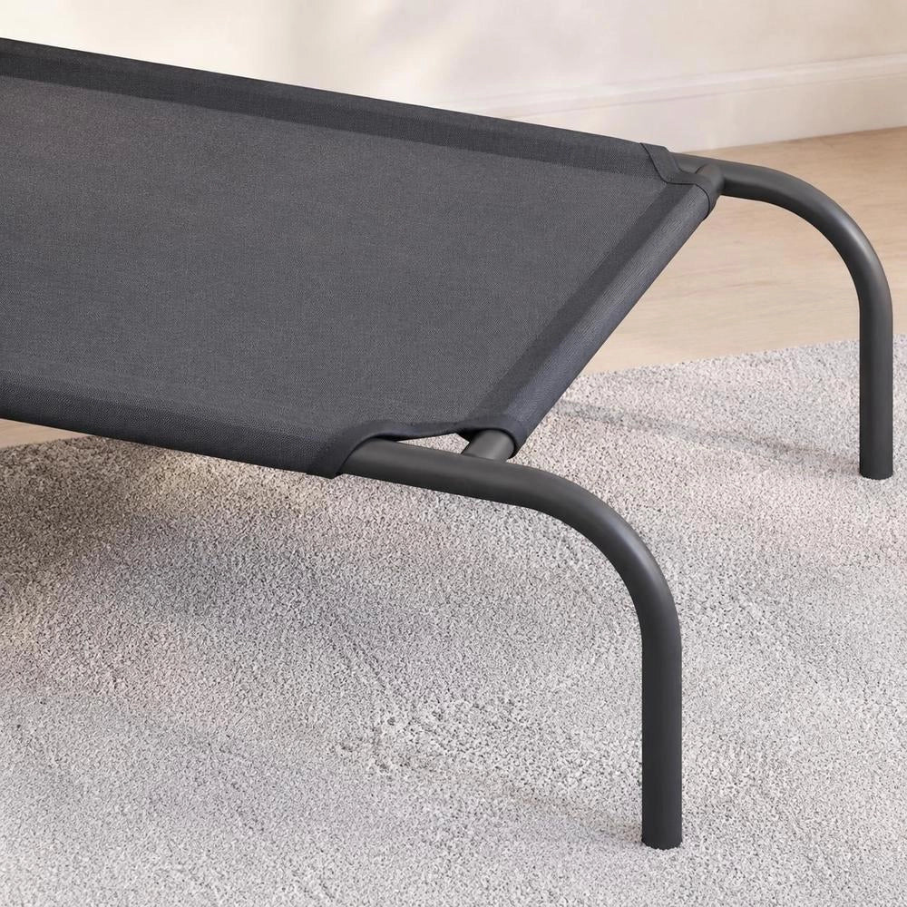 Elevated Dog Bed, Black, Size L, Textilene
