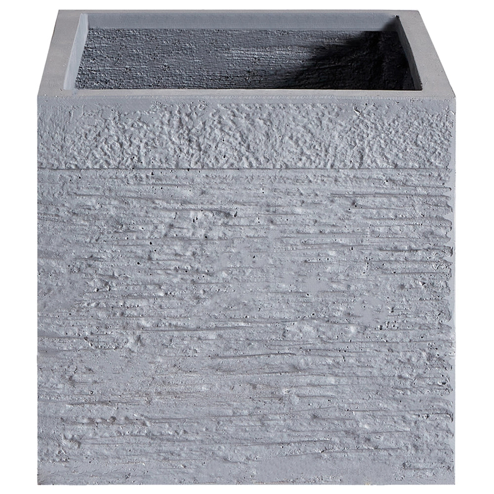 Vaso per piante fioriera in fibra bianca solida quadrata 30 x 28 cm resistente ai raggi UV
