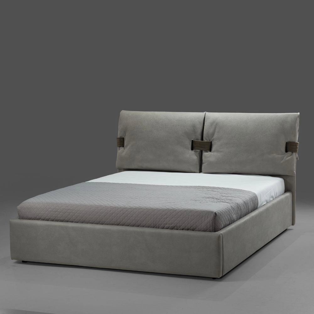 Letto matrimoniale contenitore Grenoble nabuk grigio