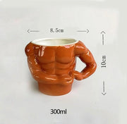 Tazza di Coffe Cadeau Uomo Personalizzata, Design Maschile, Disegno Muscolare, 350 ml