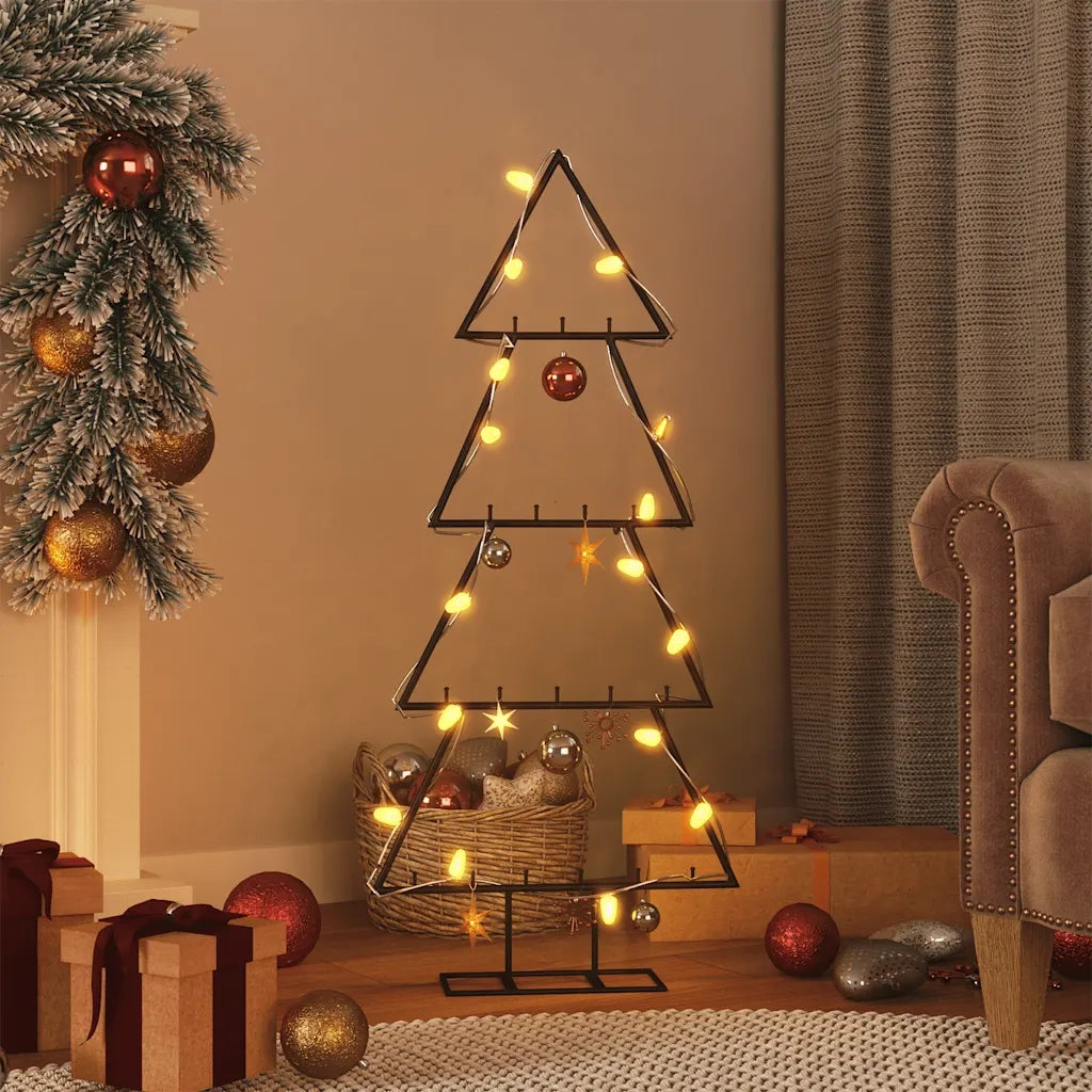 Albero di Natale Decorativo in Metallo Nero 125 cm 359593