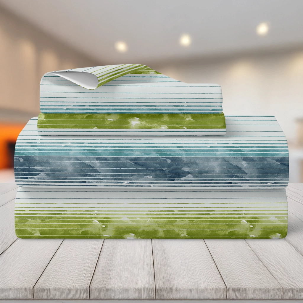 Completo Letto Matrimoniale No Stiro Set Lenzuola In Morbida Microfibra Anallergica Lenzuolo Sotto Con Angoli Elastici Fino 30 Cm, Lenzuolo Teso Sopra 2 Federe Prodotto Italiano  Funline