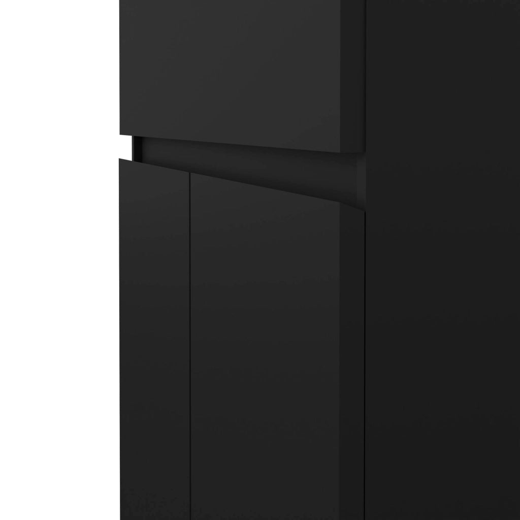 Credenza Genziana, Buffet da soggiorno, Madia da salotto, Dispensa da cucina, 80x40 h100 cm, Nero