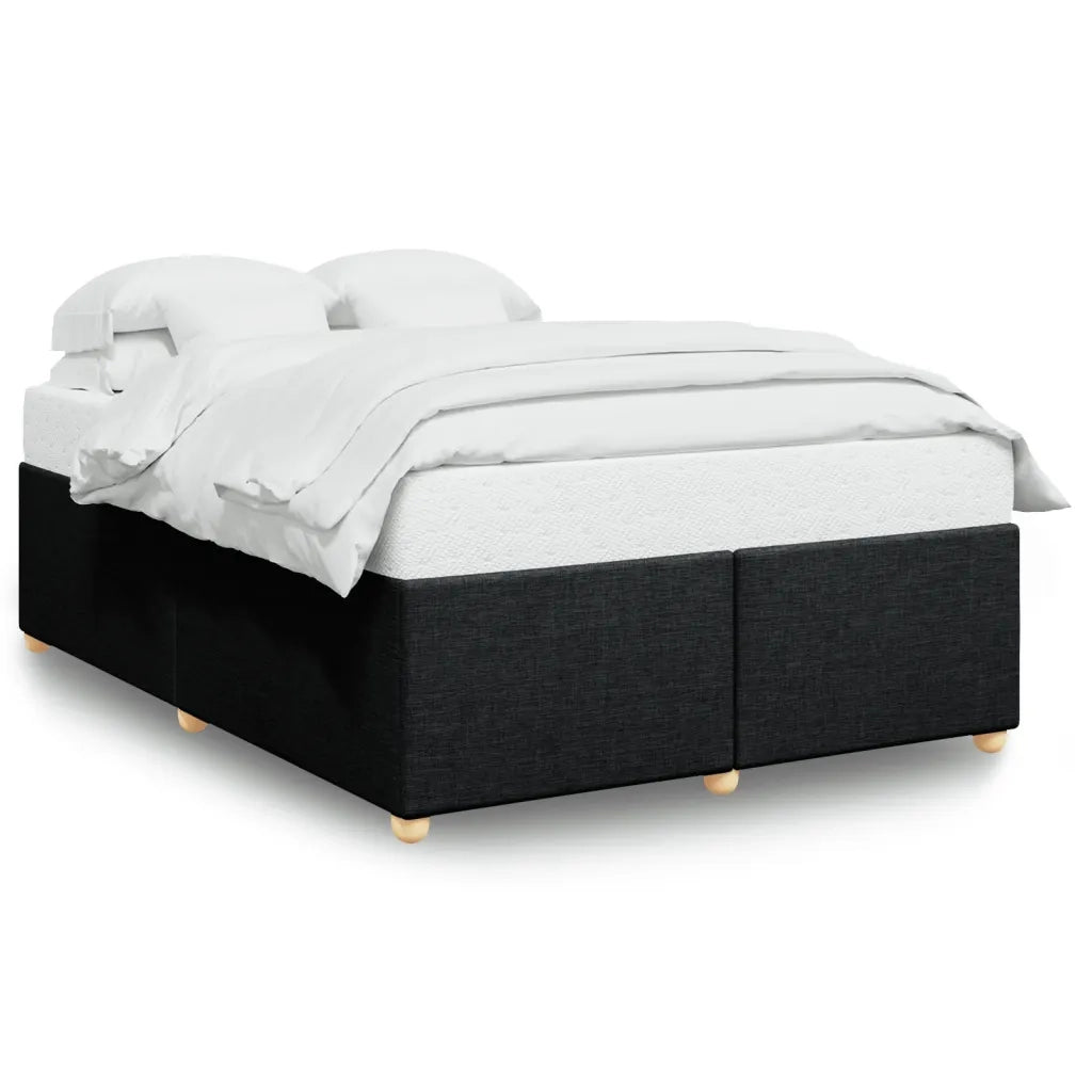 Letto matrimoniale | Letto per adulti | Giroletto senza Materasso Nero 160x200 cm in Tessuto