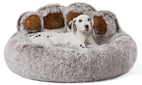 Mandria Ronde per Cane in Forma di Donut, Mandria per Cane di Medie Dimensioni, Dimensione 81 cm, Comodo e morbido, Lavabile, Grigio