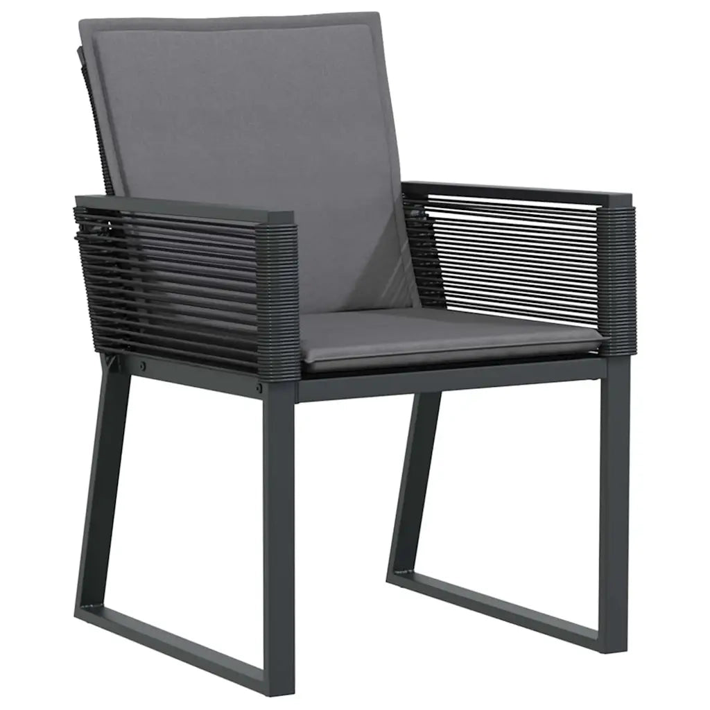 Set da Pranzo per Giardino 5 pcs Nero