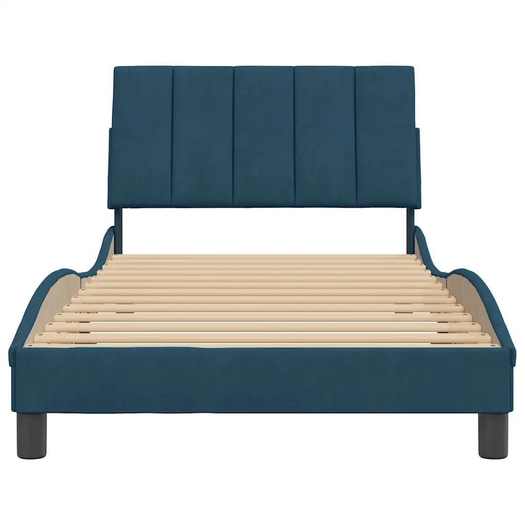Giroletto senza Materasso Hanko Blu 100x200 cm in Velluto