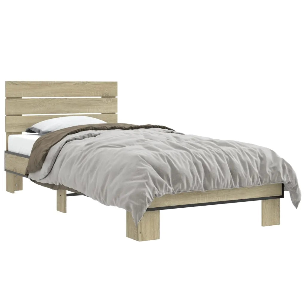 Giroletto Rovere Sonoma 90x200 cm Legno Multistrato e Metallo