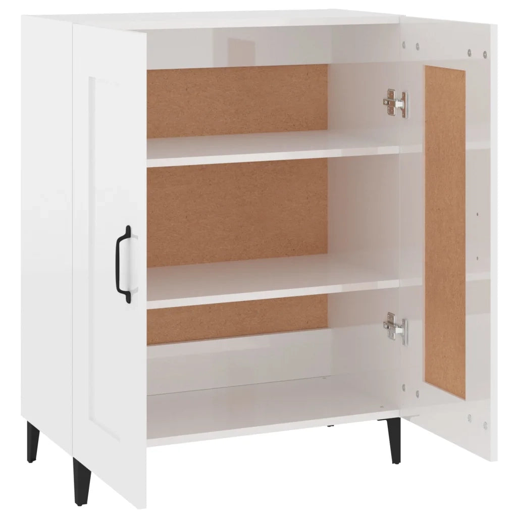 Credenza-Buffet-Armadio da cucina 69,5x34x90 cm in Legno Multistrato Bianco Lucido 266137
