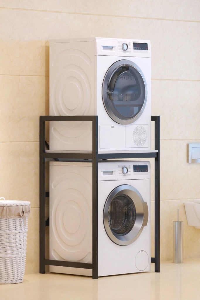 Mobile lavatrice in metallo "Junior" - 70 x 60 x 116 cm - Bianco