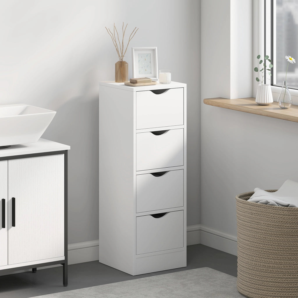 Mobile da bagno con 4 cassetti ¨C zephmum ¨C bianco 29x29x83 cm