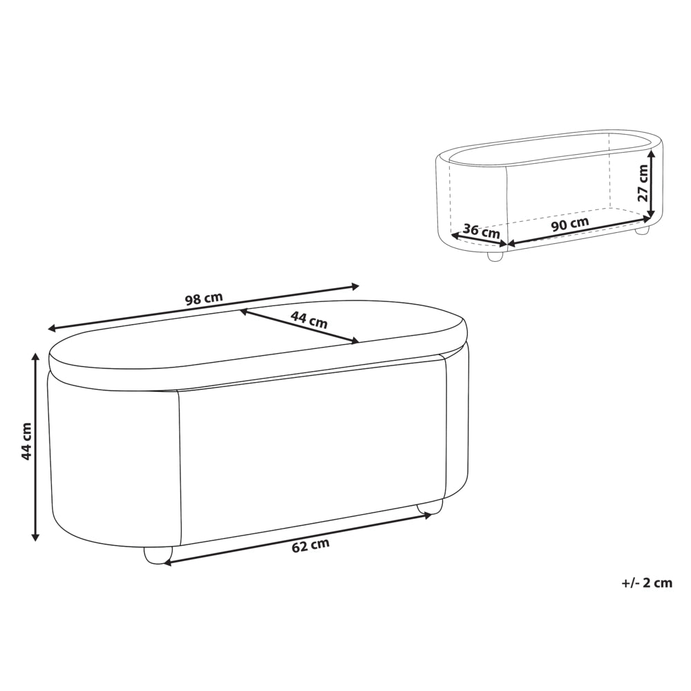 Panca contenitore in tessuto blu con finitura idrorepellente Pouf imbottito con contenitore Seduta per corridoio