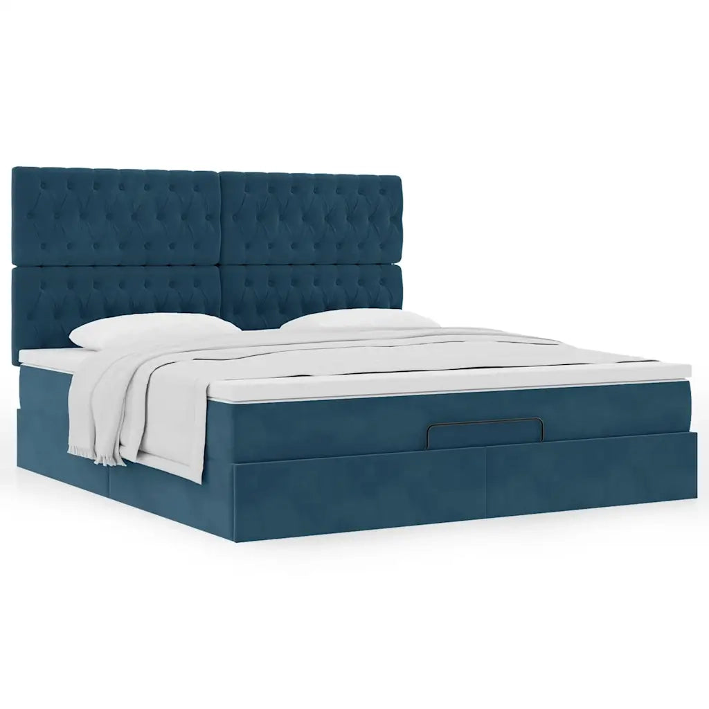 Struttura Letto Pouf con Materassi 180x200 cm Velluto 3313563