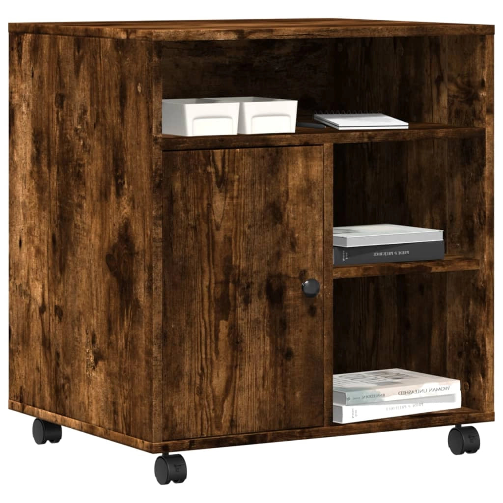 Supporto per stampante scrivania con ruote 60 x 50 x 67 cm marrone 02_0044762
