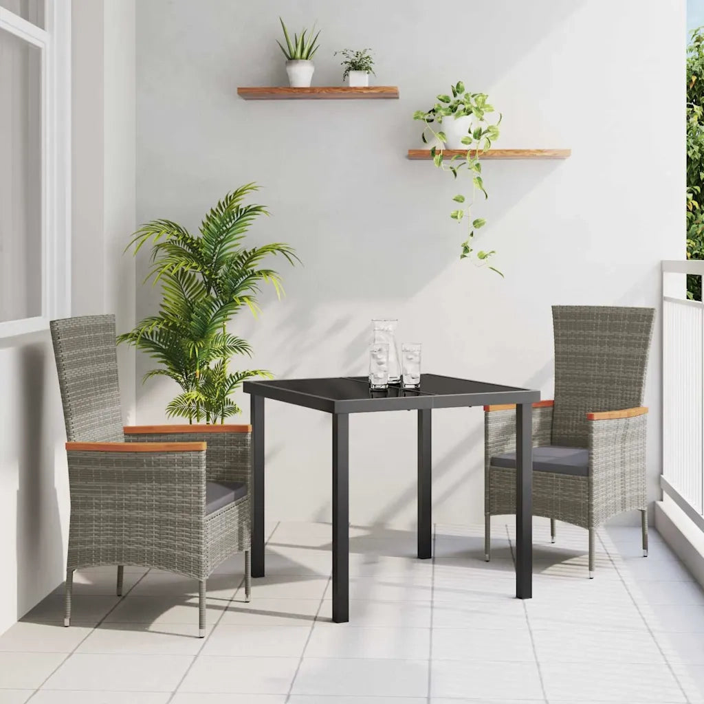 Set da Pranzo per Giardino con cuscino 3 pcs Grigio 3379429