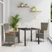 Set da Pranzo per Giardino con cuscino 3 pcs Grigio 3379429